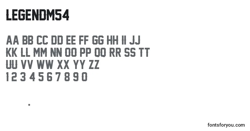 Fuente LegendM54 - alfabeto, números, caracteres especiales