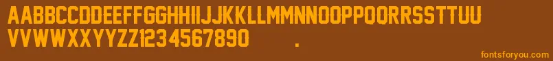LegendM54 Font – Orange Fonts on Brown Background