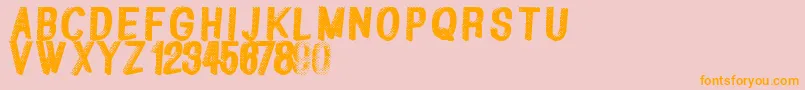 Greatshadow-Schriftart – Orangefarbene Schriften auf rosa Hintergrund