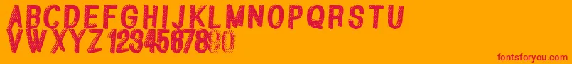 Greatshadow Font – Red Fonts on Orange Background