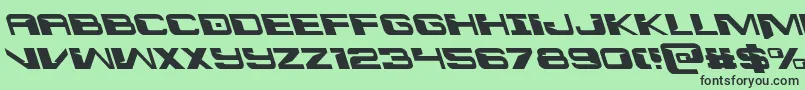 フォントInterdictionleft – 緑の背景に黒い文字