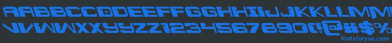 Interdictionleft Font – Blue Fonts on Black Background