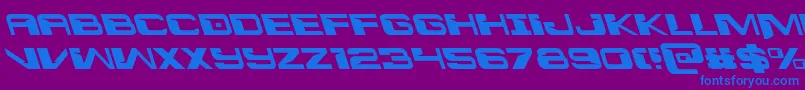 フォントInterdictionleft – 紫色の背景に青い文字
