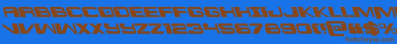 Interdictionleft Font – Brown Fonts on Blue Background