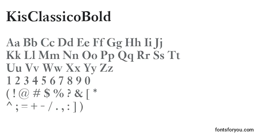 Czcionka KisClassicoBold – alfabet, cyfry, specjalne znaki