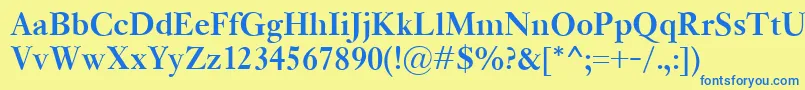 KisClassicoBold Font – Blue Fonts on Yellow Background