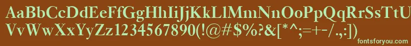 KisClassicoBold Font – Green Fonts on Brown Background