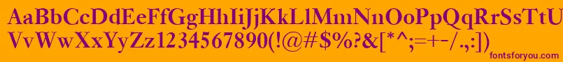KisClassicoBold Font – Purple Fonts on Orange Background