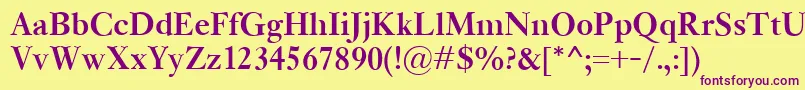 KisClassicoBold Font – Purple Fonts on Yellow Background