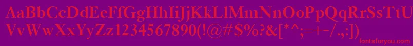 KisClassicoBold-Schriftart – Rote Schriften auf violettem Hintergrund