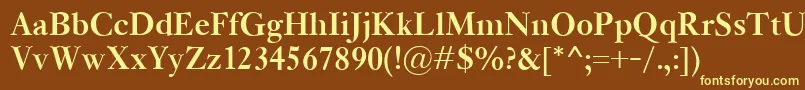 KisClassicoBold Font – Yellow Fonts on Brown Background