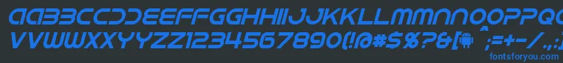 IdroidItalic Font – Blue Fonts on Black Background