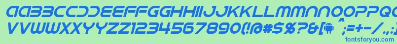 IdroidItalic Font – Blue Fonts on Green Background