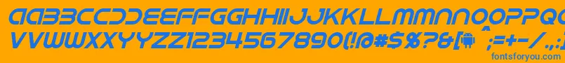 IdroidItalic Font – Blue Fonts on Orange Background