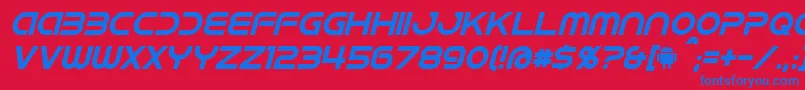 IdroidItalic Font – Blue Fonts on Red Background