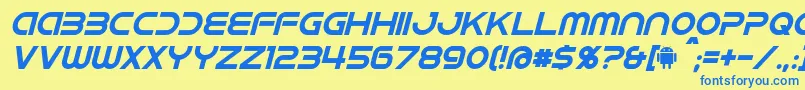 IdroidItalic Font – Blue Fonts on Yellow Background