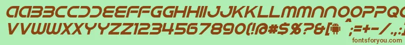 IdroidItalic Font – Brown Fonts on Green Background