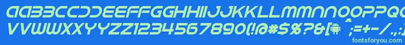 IdroidItalic Font – Green Fonts on Blue Background