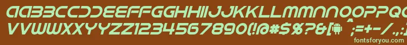 IdroidItalic Font – Green Fonts on Brown Background