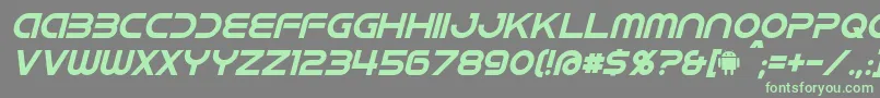 IdroidItalic-Schriftart – Grüne Schriften auf grauem Hintergrund