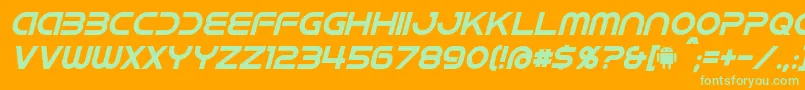 IdroidItalic Font – Green Fonts on Orange Background