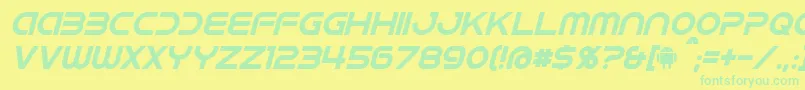IdroidItalic Font – Green Fonts on Yellow Background