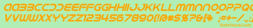 IdroidItalic Font – Orange Fonts on Green Background