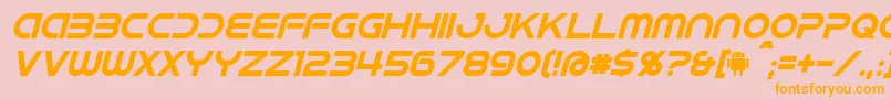 IdroidItalic Font – Orange Fonts on Pink Background