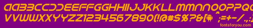 IdroidItalic Font – Orange Fonts on Purple Background