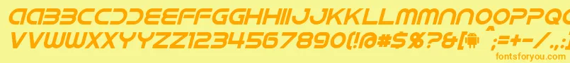 IdroidItalic Font – Orange Fonts on Yellow Background