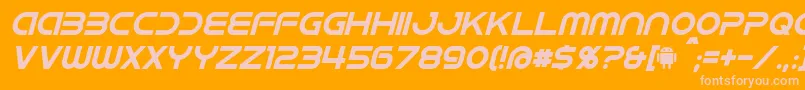 IdroidItalic Font – Pink Fonts on Orange Background