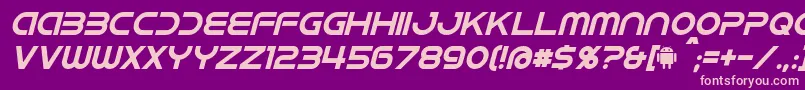 IdroidItalic Font – Pink Fonts on Purple Background