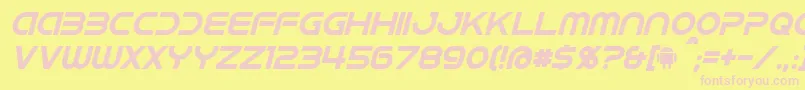 IdroidItalic Font – Pink Fonts on Yellow Background