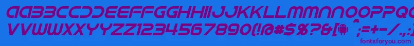 IdroidItalic Font – Purple Fonts on Blue Background