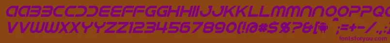 IdroidItalic Font – Purple Fonts on Brown Background