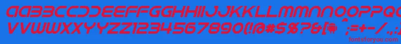 IdroidItalic Font – Red Fonts on Blue Background