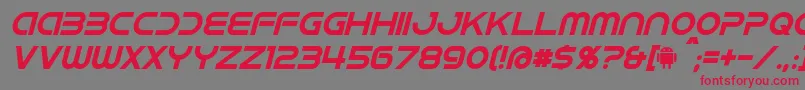 フォントIdroidItalic – 赤い文字の灰色の背景