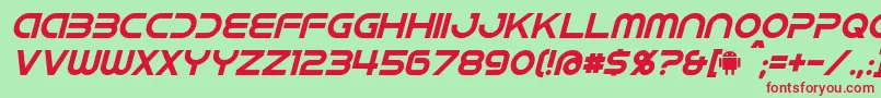 IdroidItalic Font – Red Fonts on Green Background