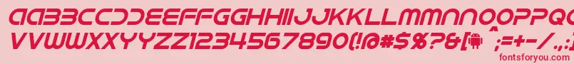IdroidItalic Font – Red Fonts on Pink Background