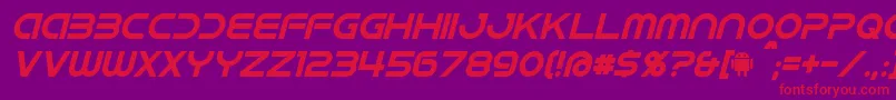 IdroidItalic Font – Red Fonts on Purple Background