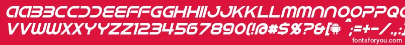 Fonte IdroidItalic – fontes brancas em um fundo vermelho