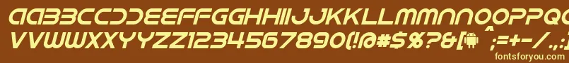 IdroidItalic Font – Yellow Fonts on Brown Background