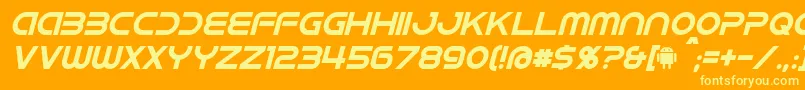 IdroidItalic Font – Yellow Fonts on Orange Background