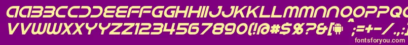 IdroidItalic Font – Yellow Fonts on Purple Background