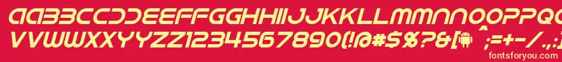 IdroidItalic Font – Yellow Fonts on Red Background