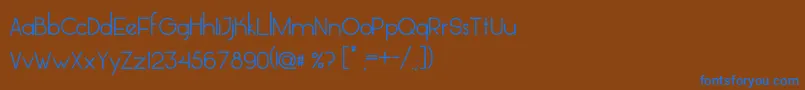 フォントGlasket500 – 茶色の背景に青い文字