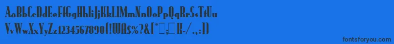 RundfunkLetPlain.1.0-fontti – mustat fontit sinisellä taustalla