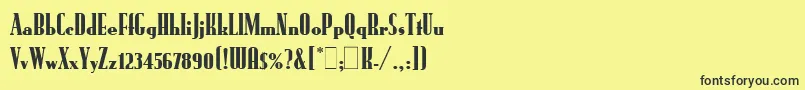 RundfunkLetPlain.1.0 Font – Black Fonts on Yellow Background