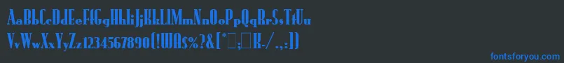フォントRundfunkLetPlain.1.0 – 黒い背景に青い文字