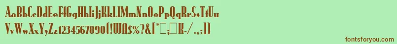 RundfunkLetPlain.1.0 Font – Brown Fonts on Green Background